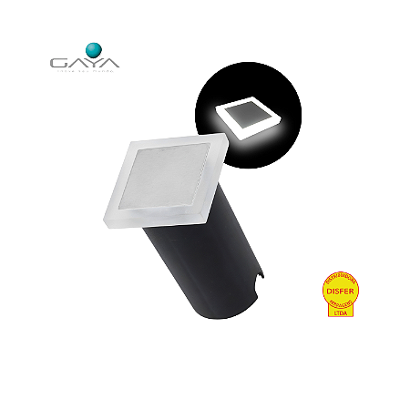 Embutido de Solo Balizador Quadrado 6000K 1W 30lm IP67 - Gaya