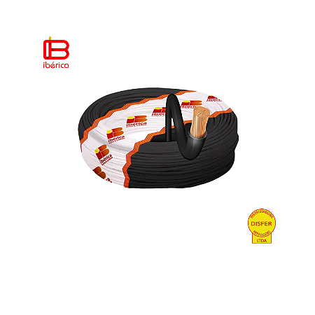 Cabo Flexível 10,00mm Preto - Ibérica