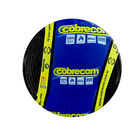 Cabo Flexível 10,00mm Preto - Cobrecom