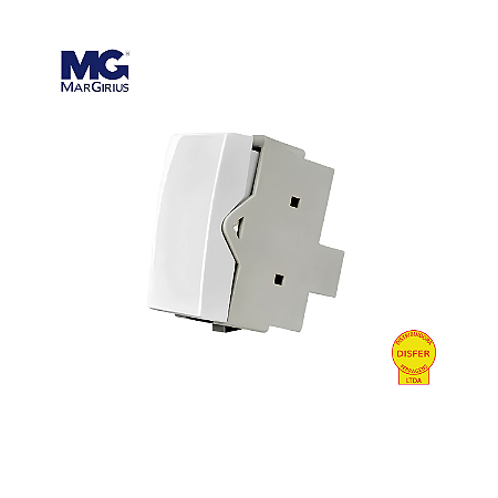 Interruptor Bipolar Paralelo 10A Branco - Linha Sleek - Margirius