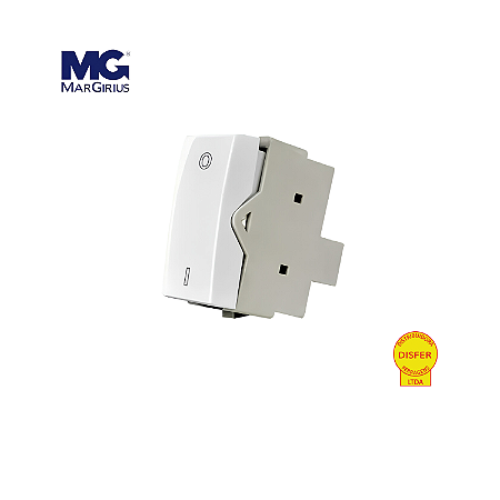 Interruptor Bipolar Simples 10A Branco - Linha Sleek - Margirius