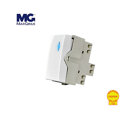 Interruptor Paralelo com LED Branco - Linha Sleek - Margirius