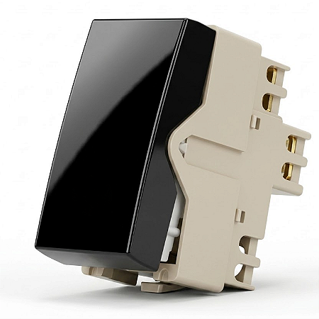 Módulo Interruptor Simples 10A Preto Ebony – Linha Sleek – MarGirius