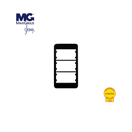 Placa para Condulete 3/4 3 Postos Preta – Linha Sleek - MarGirius