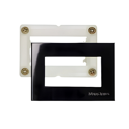 Placa para Móveis 1 Posto 1 Posto Preta – Linha Sleek - MarGirius