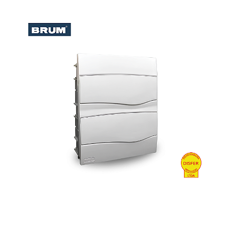 Caixa de Distribuição Centrinho de Embutir para 24 Módulos DIN PVC BR24 - Brum