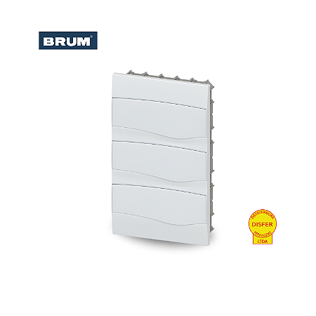 Caixa de Distribuição Centrinho de Embutir para 36 Módulos DIN PVC BR36 - Brum