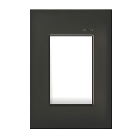 Placa 4x2 3 Postos Juntos Grafite com Suporte - Linha Simon 30/35
