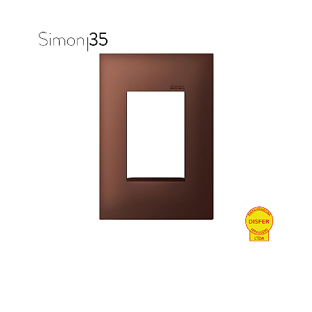 Placa 4x2 3 Postos Aço Corten - Linha Simon 35/30