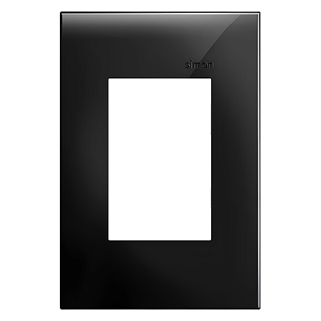 Placa 4x2 3 Postos Preto Brilhante - Linha Simon 35/30