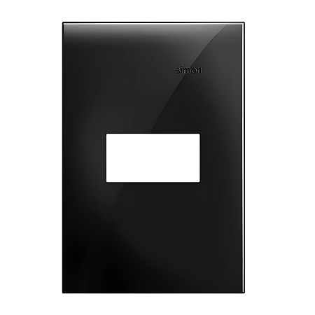 Placa 4x2 1 Posto Preto Brilhante - Linha Simon 35/30