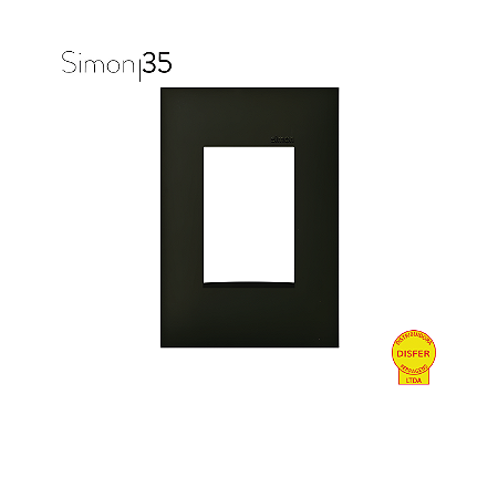 Placa 4x2 3 Postos Preto Fosco - Linha Simon 35/30