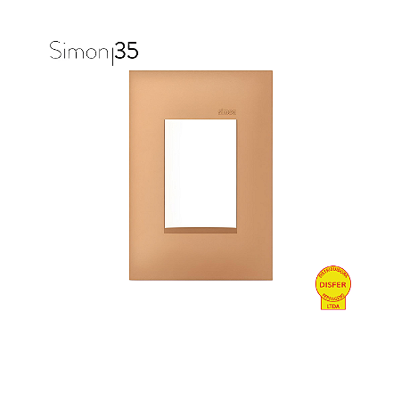 Placa 4x2 3 Postos Rosé Gold - Linha Simon 35/30