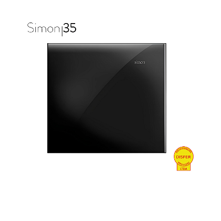 Placa 4x4 Cega Preto Brilhante - Linha Simon 35/30