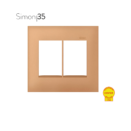 Placa 4x4 3+3 Postos Rosé Gold - Linha Simon 35/30