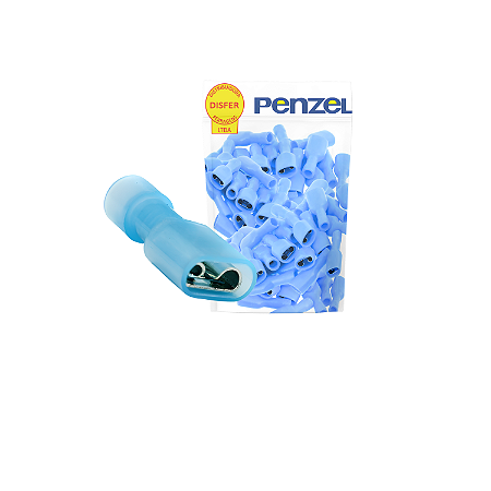 Terminal Todo Isolado Fêmea 1,5-2,5mm² Azul Pacote com 100 Unidades - Penzel