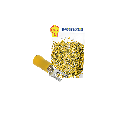 Terminal Pré-Isolado Forquilha Amarelo 4-6mm² Pacote com 100 Unidades - Penzel