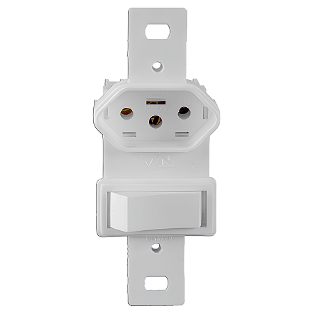Interruptor Simples + Tomada 20A Sem Placa para Conduletes - Blux