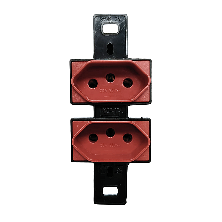 Tomada Dupla 2P+T 20A Vermelha Sem Placa para Conduletes - Blux