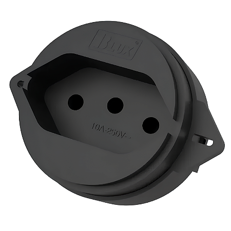 Tomada para Piso 2P+T 10A Preta Sem Placa - Blux