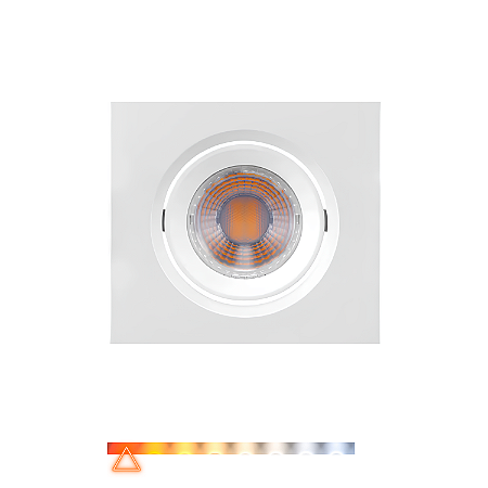 Spot LED Quadrado de Embutir 3W 2700K 220lm Bivolt Direcionável - Brilia