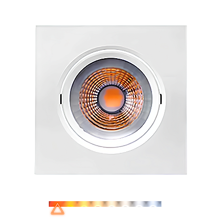 Spot LED Quadrado de Embutir PAR20 7W 2700K 600lm Bivolt Direcionável - Brilia