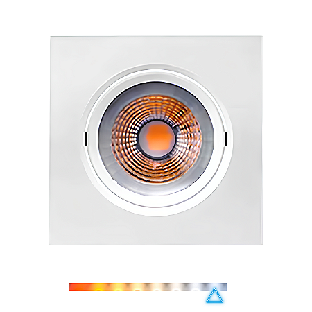 Spot LED Quadrado de Embutir PAR20 7W 6500K 600lm Bivolt Direcionável - Brilia