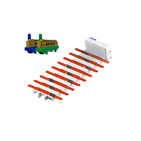 Barramento de Distribuição Trifásico 18 Polos 100A + Neutro e Terra BRFT18D – Brum