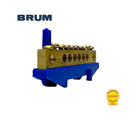 Barramento Neutro com Suporte Azul – Brum