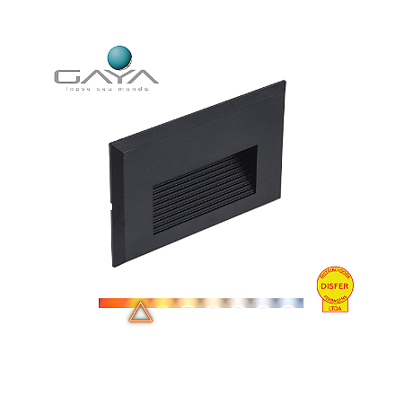 Balizador TOVI 2W 18lm IP65 3000K Bivolt Preto - Gaya