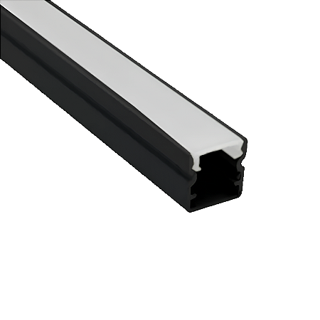 Perfil para Fita LED de Sobrepor Baby 2m Preto 10x10mm - Gaya