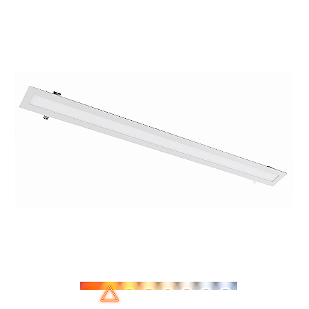 Luminária LED Retangular de Embutir 36W 3000K 2160lm 120x10 Bivolt  – Opus