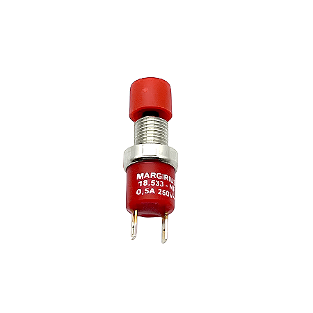 Chave Interruptor Pushbutton 18533 Unipolar NF - Vermelho - MarGirius
