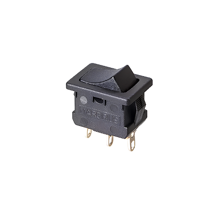 Chave Interruptor de Tecla Liga/Desliga/Liga Moldura M4 3A Unipolar 16103 - Preto - MarGirius