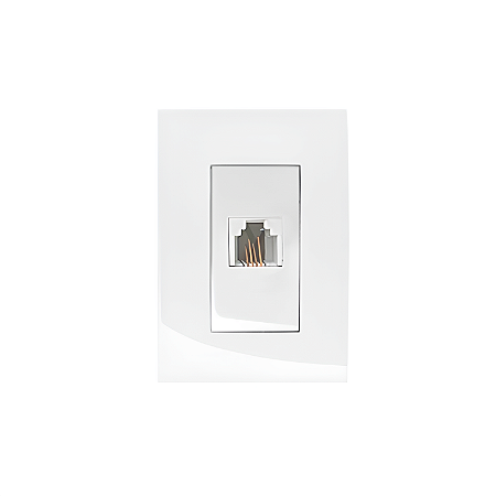 Tomada RJ11 para Móveis - Branca – Linha Sleek -  Margirius