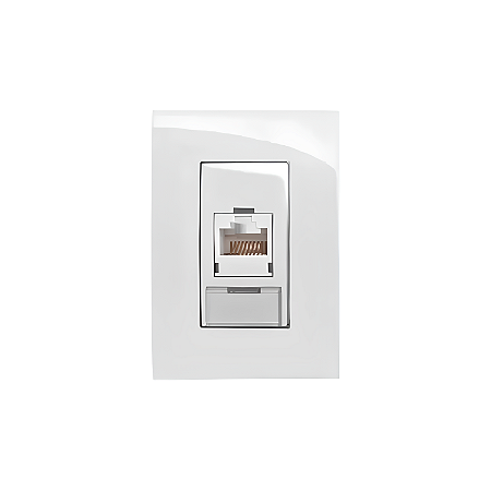 Tomada de Rede RJ45 CAT5 para Móveis - Branca – Linha Sleek -  Margirius