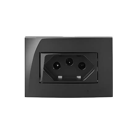 Tomada para Móveis 2P+T 10A Preto Ebony – Linha Sleek -  Margirius