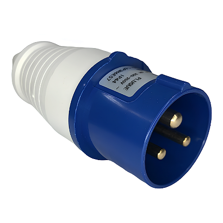Plugue Industrial 32A 2P+T 220V Azul IP44 – Elitek
