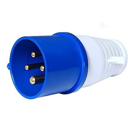 Plugue Industrial 32A 3P+T 220V Azul IP44 – Elitek