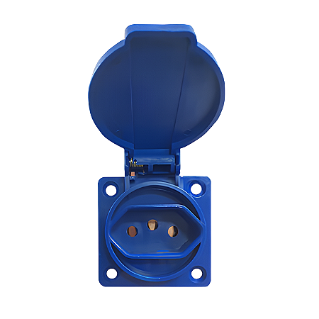 Tomada de Embutir 2P+T 20A 127-240V IP44 Azul – Lukma
