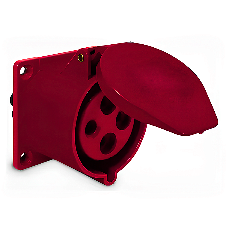 Tomada Industrial de Embutir 3P+T 16A 380-440V Vermelho – Strahl