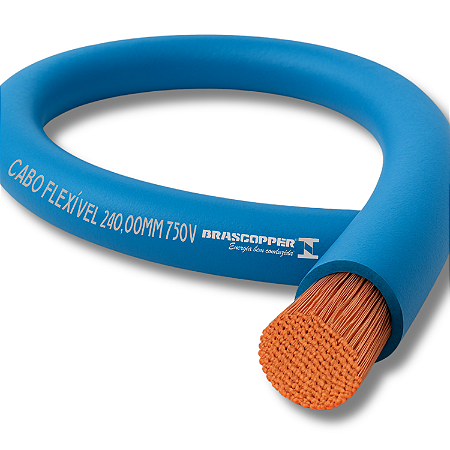 Cabo Flexível 240,00mm Azul (Cada Metro) - Brascooper
