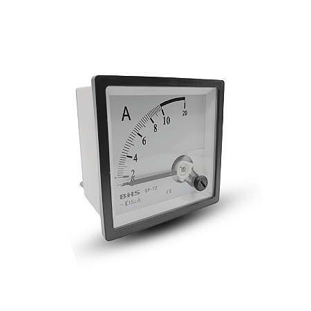 Amperímetro Analógico para Painel 72x72mm Escala 10A - BHS