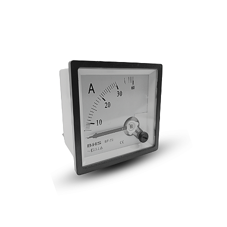 Amperímetro Analógico para Painel 72x72mm Escala 30A - BHS