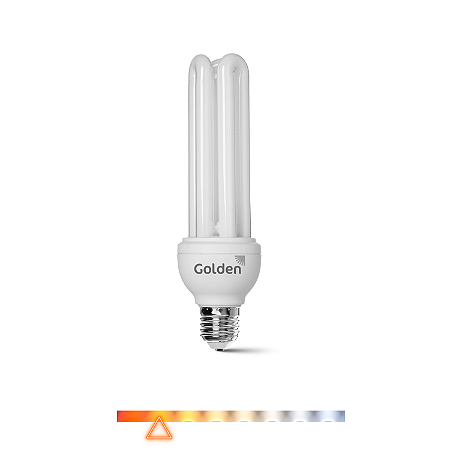 Lâmpada Econômica Fluorescente 3U 3000K 25W 127V - Golden