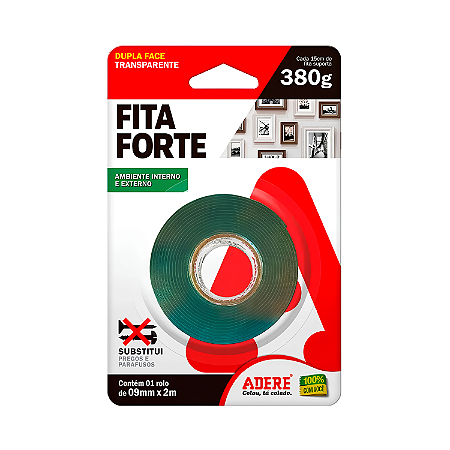 Fita Dupla Face Transparente Fita Forte 9mm x 2m – Adere