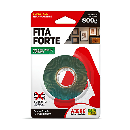 Fita Dupla Face Transparente Fita Forte 19mm x 2m – Adere