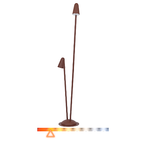 Luminária de Jardim LED Lea Dupla 12W 3000K 1200lm Bivolt IP65 Marrom Corten - Gaya