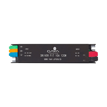 Fonte para Fita LED Driver FIT 10A 120W 12V - Gaya