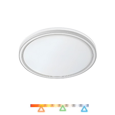 Plafon LED Genova 37cm 31w 2015lm Multitemperatura Bivolt Cinza - Hevvy